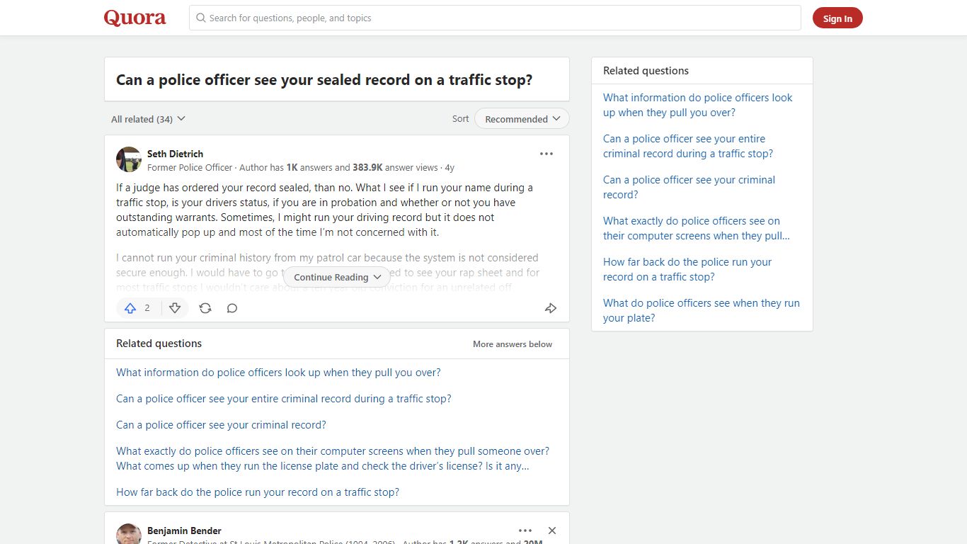 Can a police officer see your sealed record on a traffic stop?