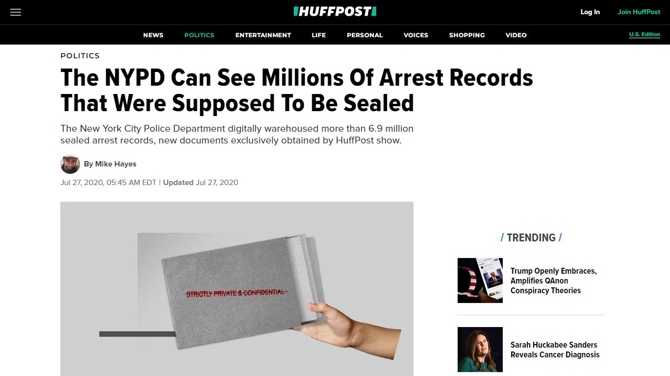 The NYPD Can See Millions Of Arrest Records That Were Supposed To Be Sealed